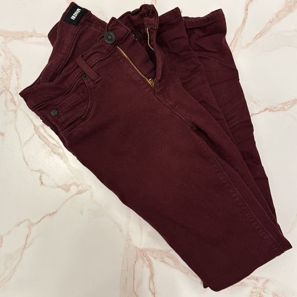 Size 26 Hudson Burgundy Skinny Jeans - Picture 2 of 2